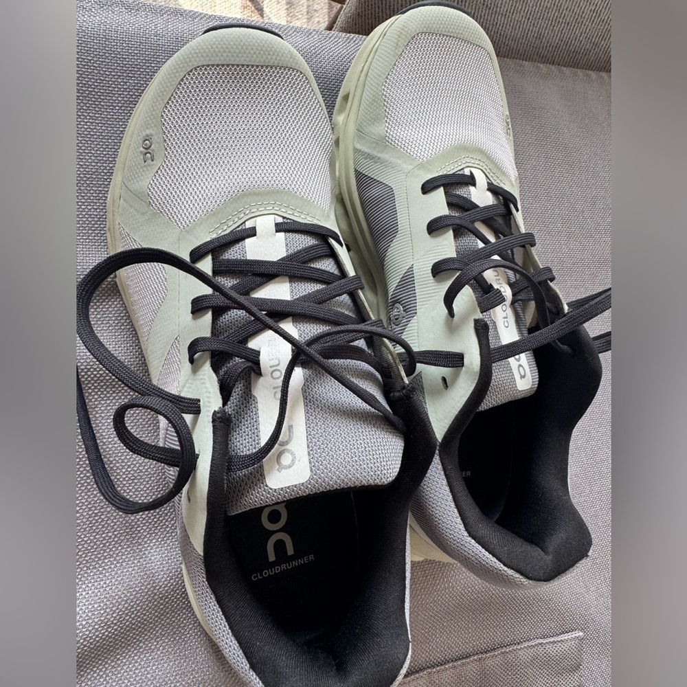 On Running Cloudrunner Athletic Shoes - Gray and Black